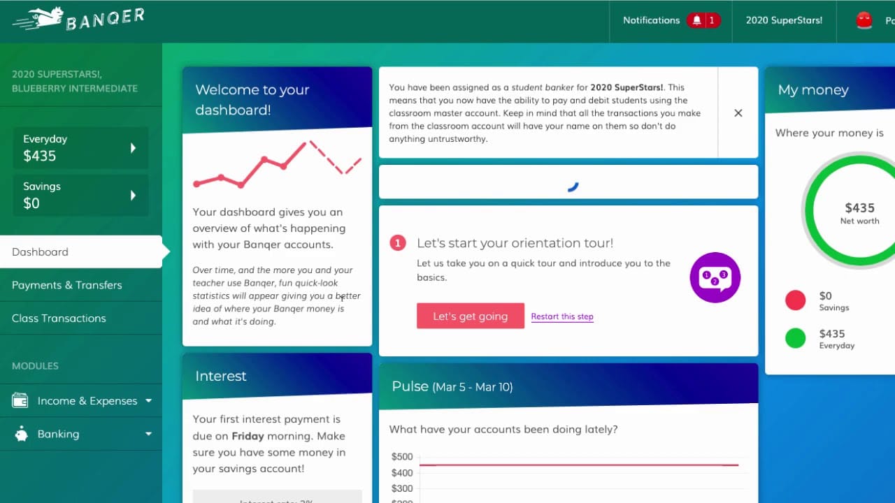 Banqer Student Dashboard