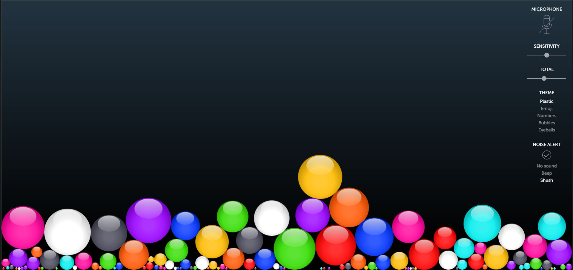 Bouncy Balls helps reduce noise levels